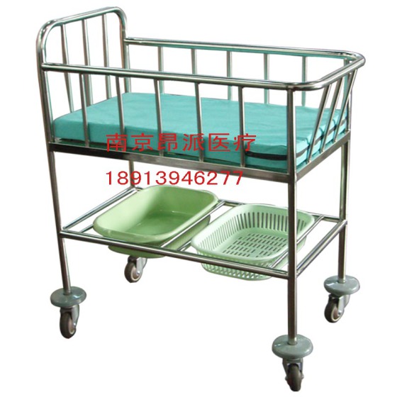 南京昂派UP-10048医用不锈钢婴儿车 婴儿床