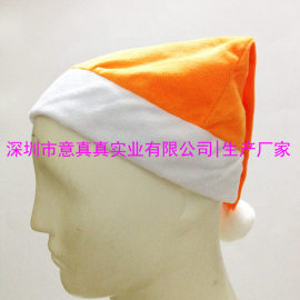 深圳橙色圣诞帽定做厂家 短毛绒材质 可加logo